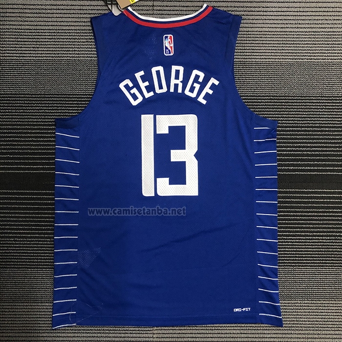 Camiseta Los Angeles Clippers Paul George #13 Icon 2020-21 Autentico Azul